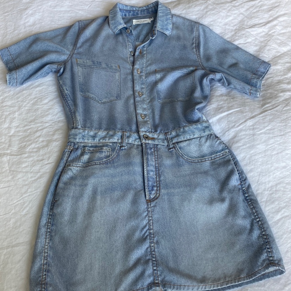 Rag & Bone Liquid Miramar dress in blue size medium